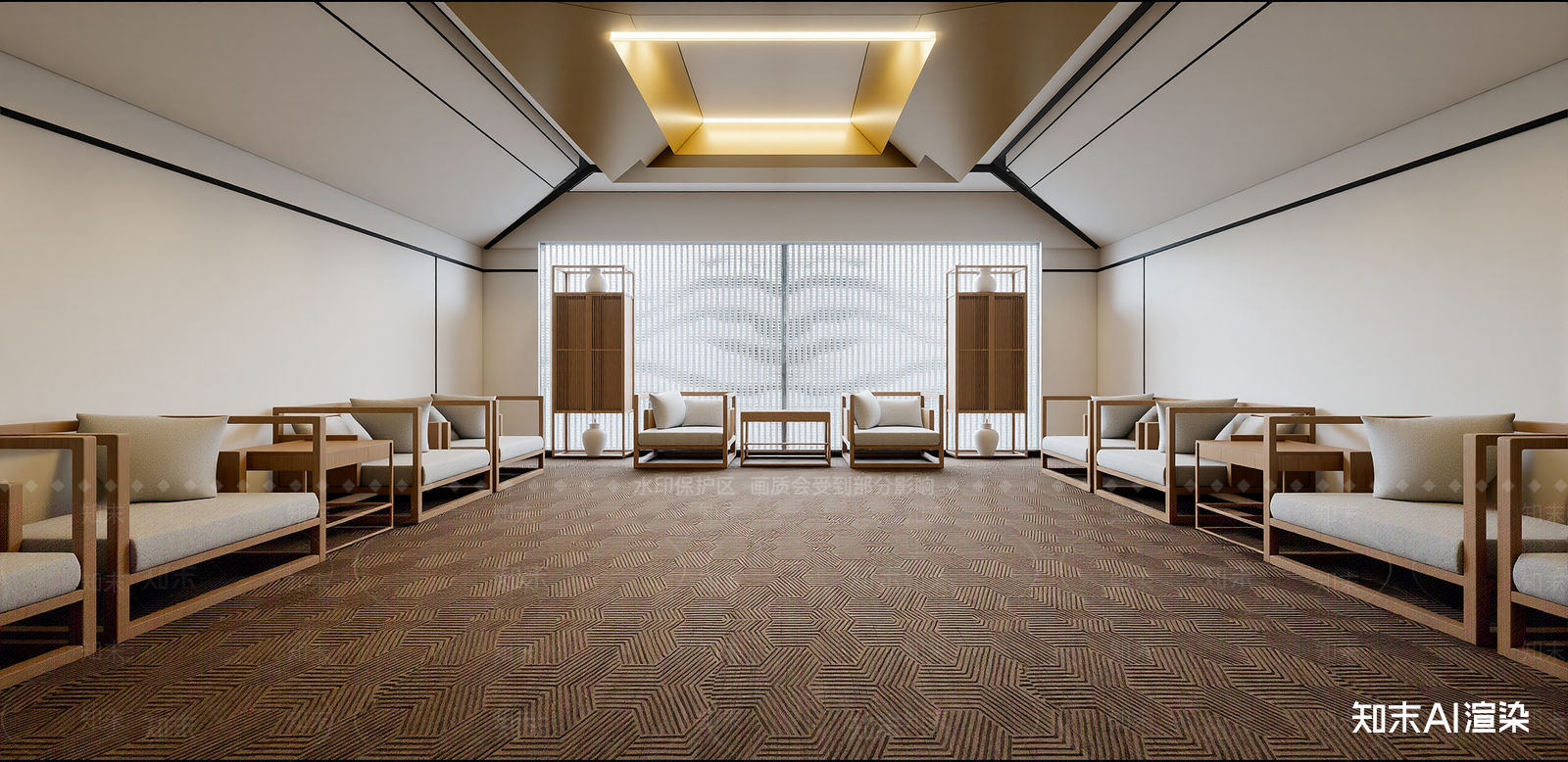 新中式家居客厅SU模型下载【ID:1215953893】