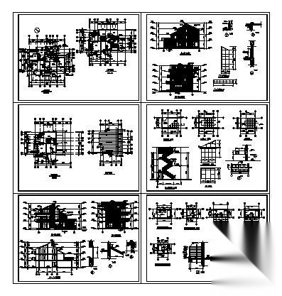 某三层山体别墅建筑方案图cad施工图下载【ID:149890177】