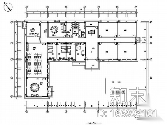 [南京]交通便利现代风格四层办公空间装修施工图（含电气...cad施工图下载【ID:166994101】