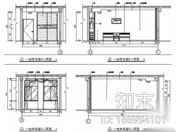[南京]交通便利现代风格四层办公空间装修施工图（含电气...cad施工图下载【ID:166994101】