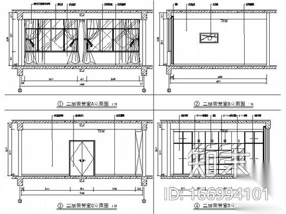 [南京]交通便利现代风格四层办公空间装修施工图（含电气...cad施工图下载【ID:166994101】