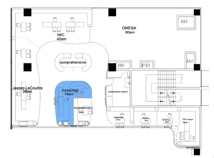 意大利手表Panerai深圳金光华店施工图+效果cad施工图下载【ID:161715112】
