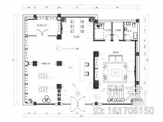 现代红酒专卖店室内装修施工图cad施工图下载【ID:161706150】