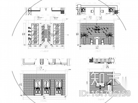 现代红酒专卖店室内装修施工图cad施工图下载【ID:161706150】