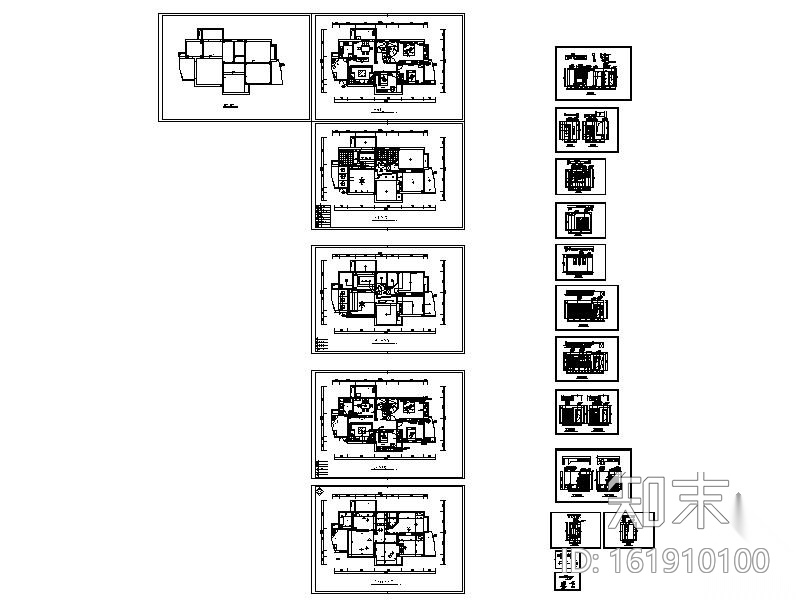 现代风格三居装修图施工图下载【ID:161910100】