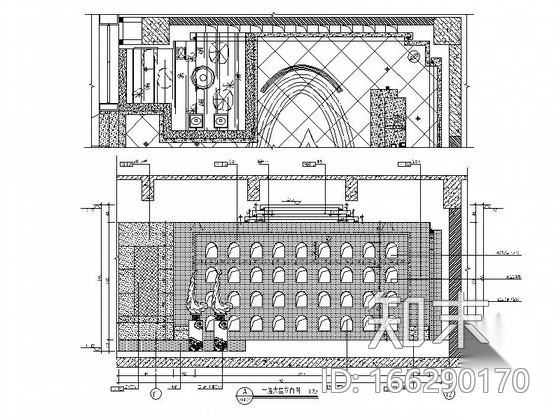 养生会所大堂装修图cad施工图下载【ID:166290170】