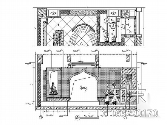 养生会所大堂装修图cad施工图下载【ID:166290170】