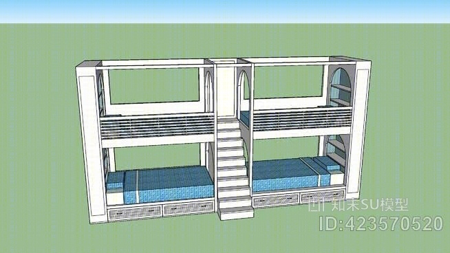 四双床双层床SU模型下载【ID:423570520】