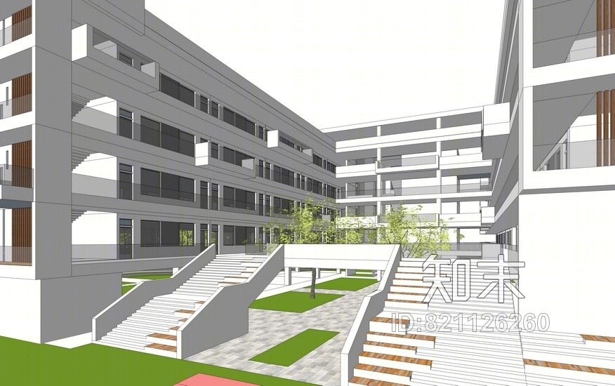 现代小学SU模型下载【ID:821126260】