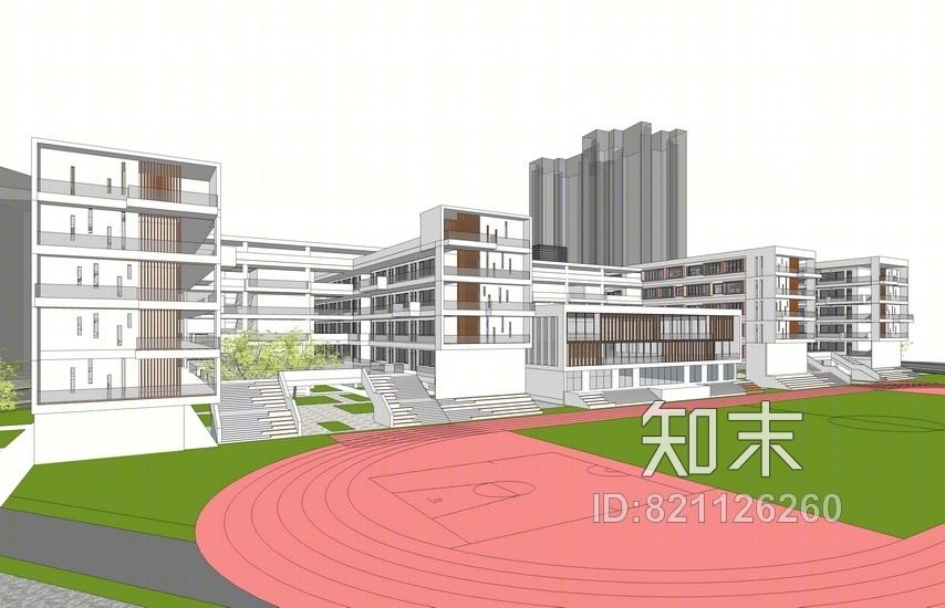 现代小学SU模型下载【ID:821126260】