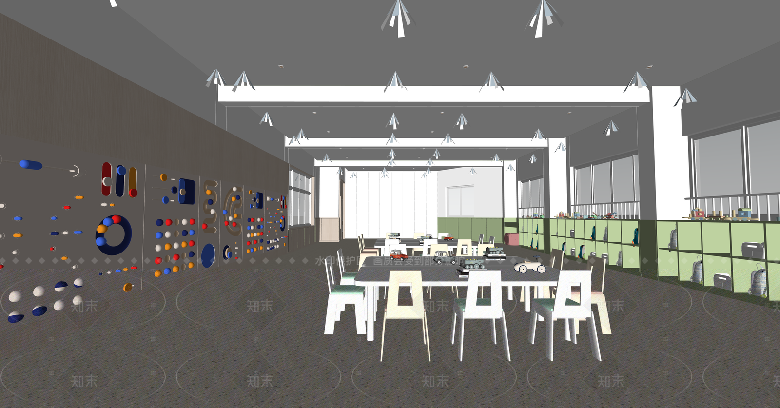 现代教室SU模型下载【ID:1215983902】