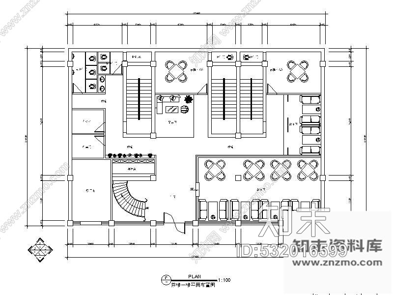 施工图雅致茶楼室内装修图cad施工图下载【ID:532016599】