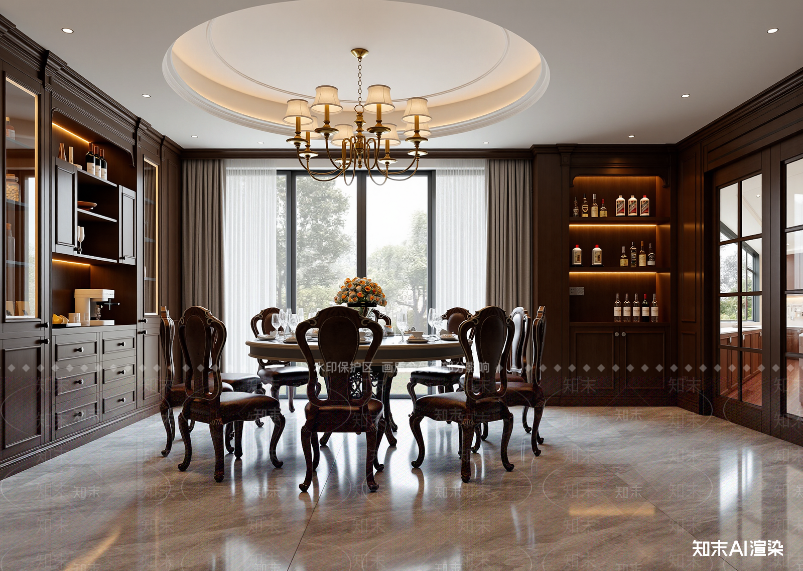 中式酒店餐厅3D模型下载【ID:1215195734】