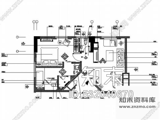 施工图重庆现代简约四星级酒店行政套房室内设计施工图cad施工图下载【ID:532040670】