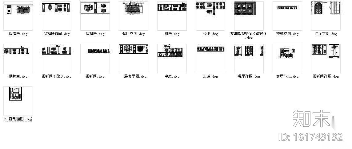 [重庆]某欧式风格别墅装修图cad施工图下载【ID:161749192】