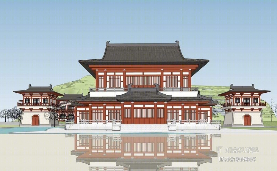 中式古建私人会所SU模型下载【ID:821989686】