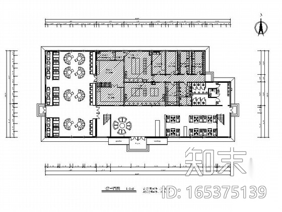 [哈尔滨]简约欧式风格餐饮空间CAD施工图（含效果图）cad施工图下载【ID:165375139】