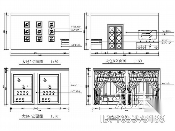[哈尔滨]简约欧式风格餐饮空间CAD施工图（含效果图）cad施工图下载【ID:165375139】