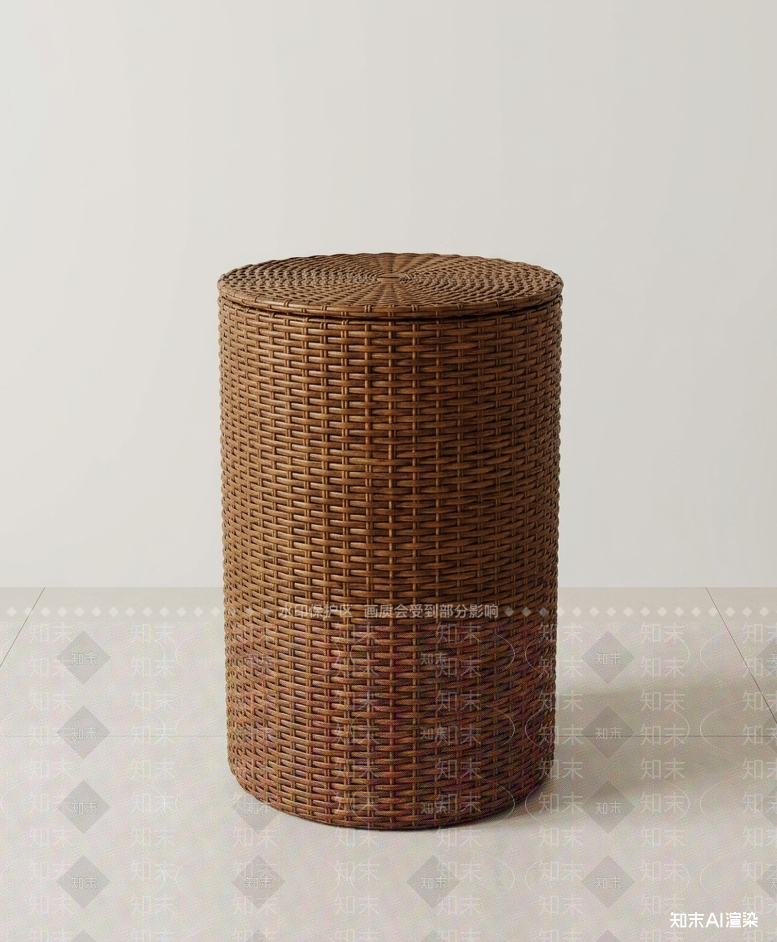 藤编储物凳边几3D模型下载【ID:1227344324】