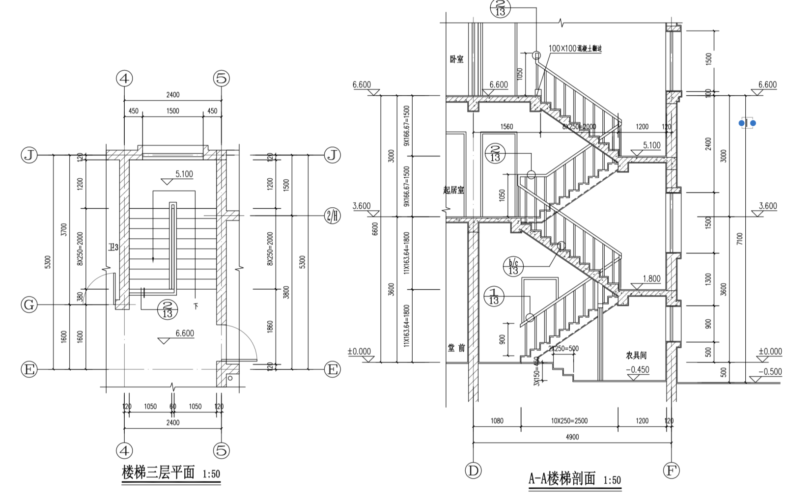 新农村3层独栋别墅自建房建筑施工图下载【ID:149889101】