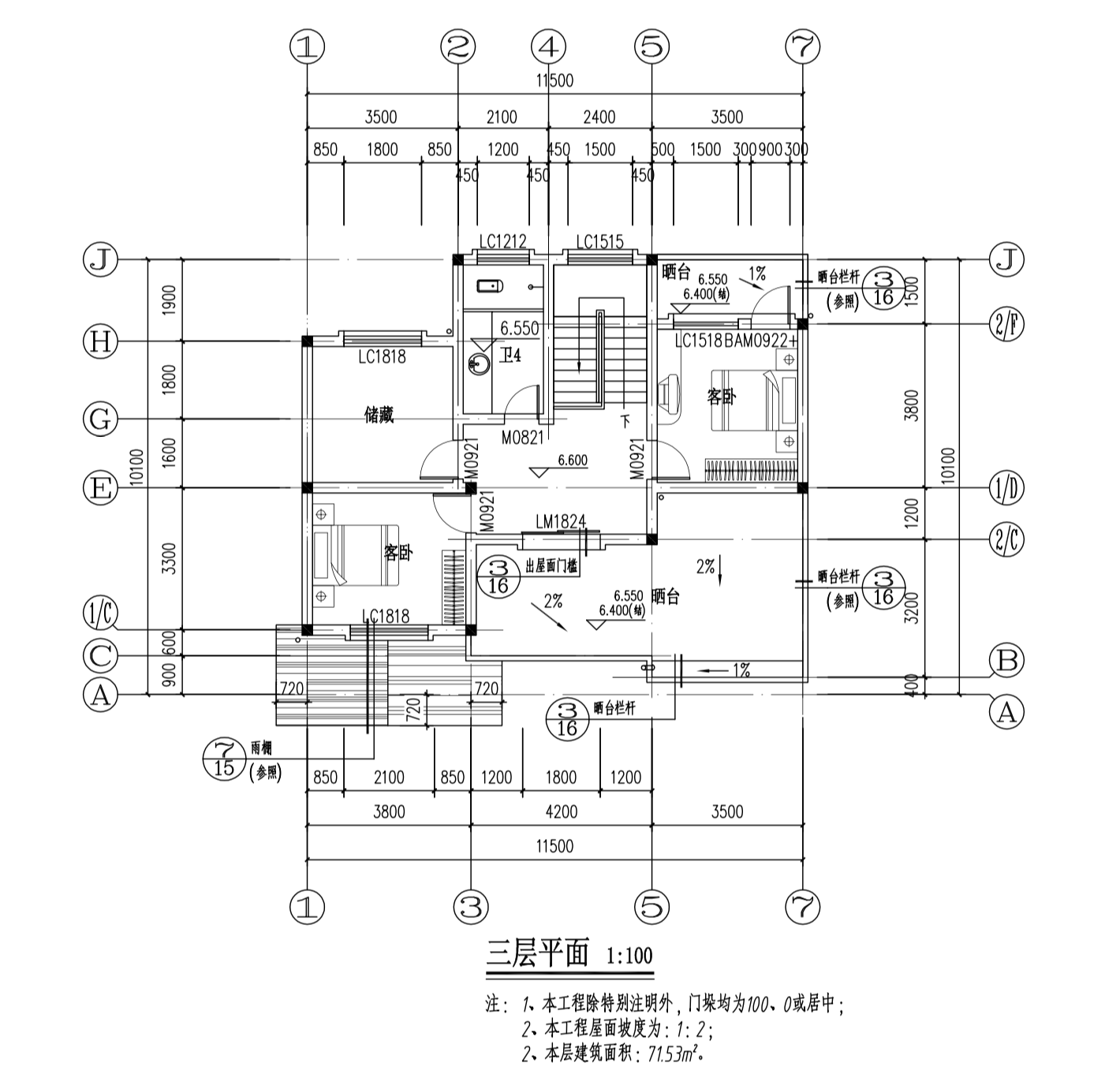 新农村3层独栋别墅自建房建筑施工图下载【ID:149889101】