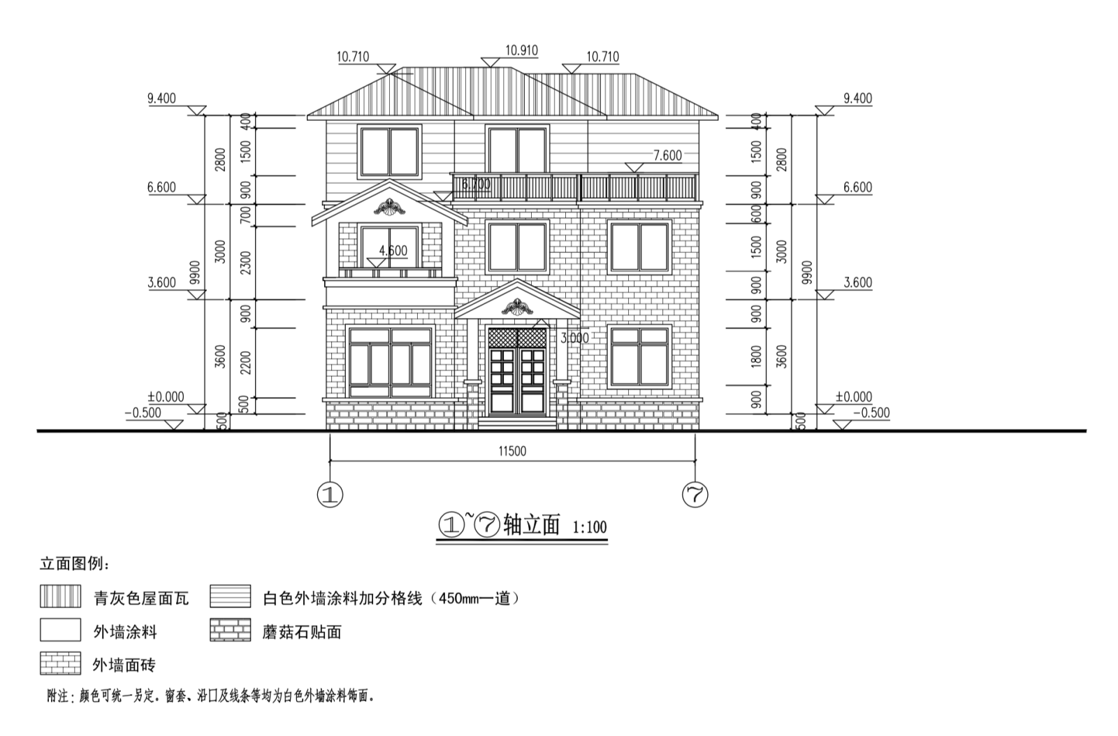 新农村3层独栋别墅自建房建筑施工图下载【ID:149889101】