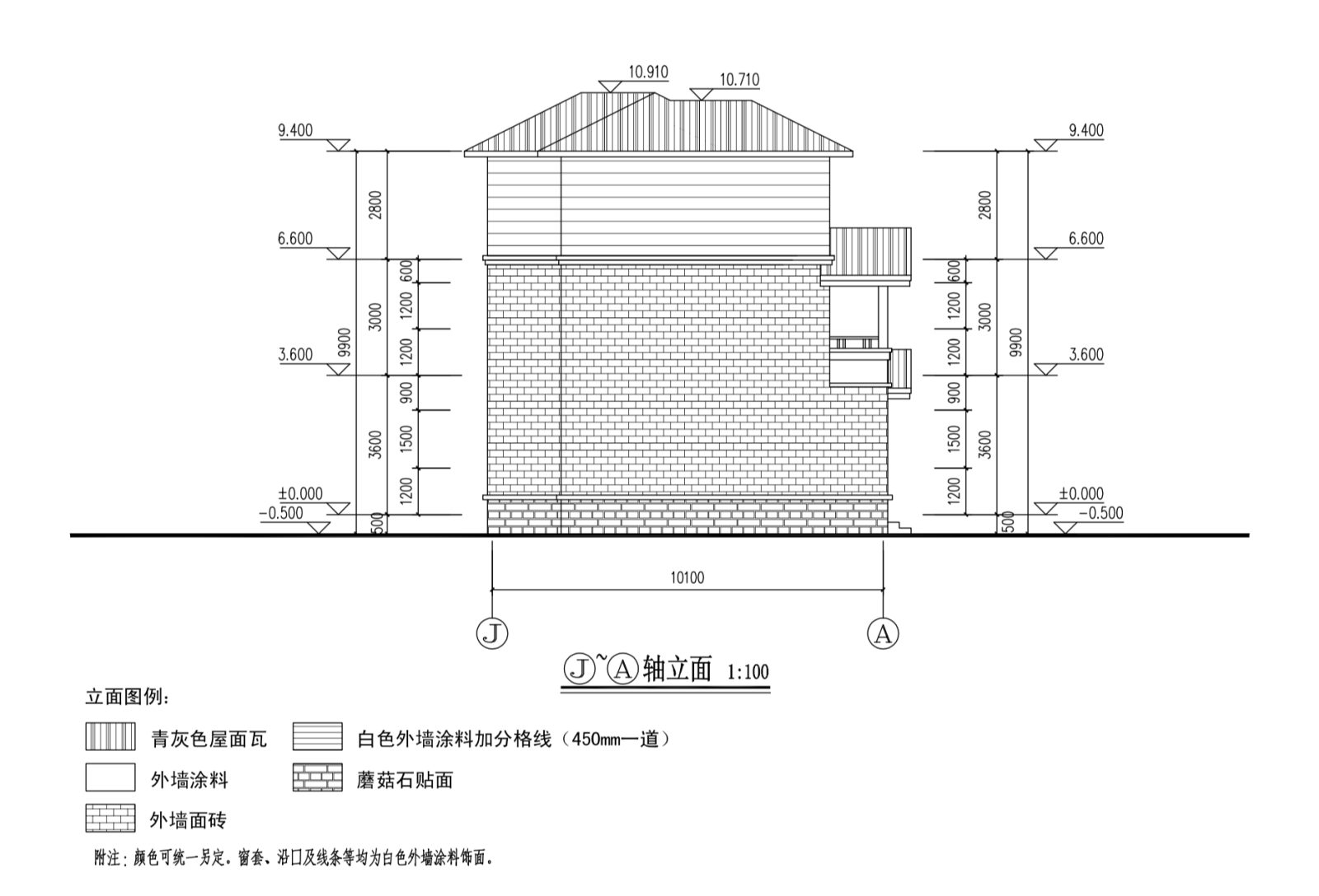 新农村3层独栋别墅自建房建筑施工图下载【ID:149889101】