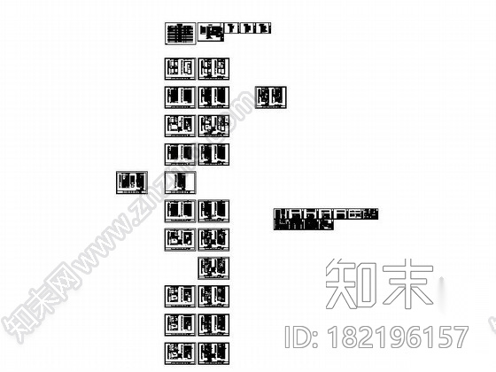 现代中式风格别墅室内设计装修图cad施工图下载【ID:182196157】