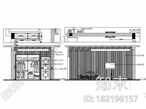 现代中式风格别墅室内设计装修图cad施工图下载【ID:182196157】