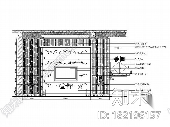 现代中式风格别墅室内设计装修图cad施工图下载【ID:182196157】