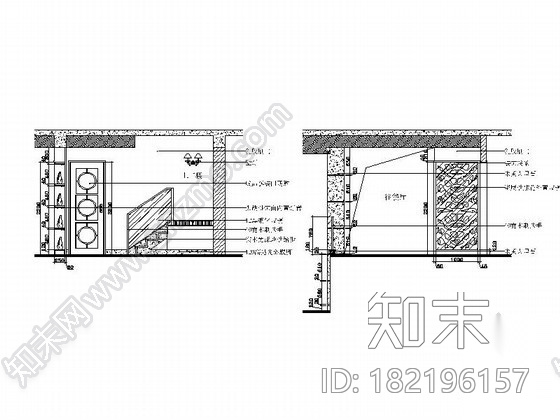 现代中式风格别墅室内设计装修图cad施工图下载【ID:182196157】