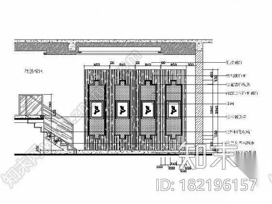 现代中式风格别墅室内设计装修图cad施工图下载【ID:182196157】