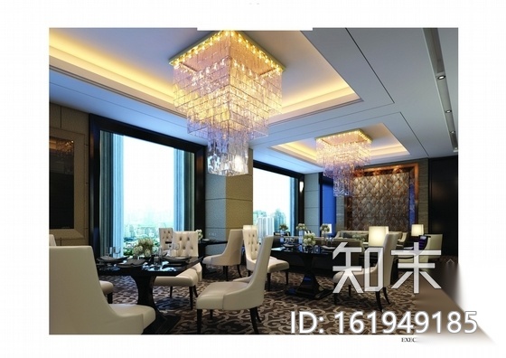 [河北]某五星级豪华酒店行政酒廊室内装修施工图（含效果...cad施工图下载【ID:161949185】