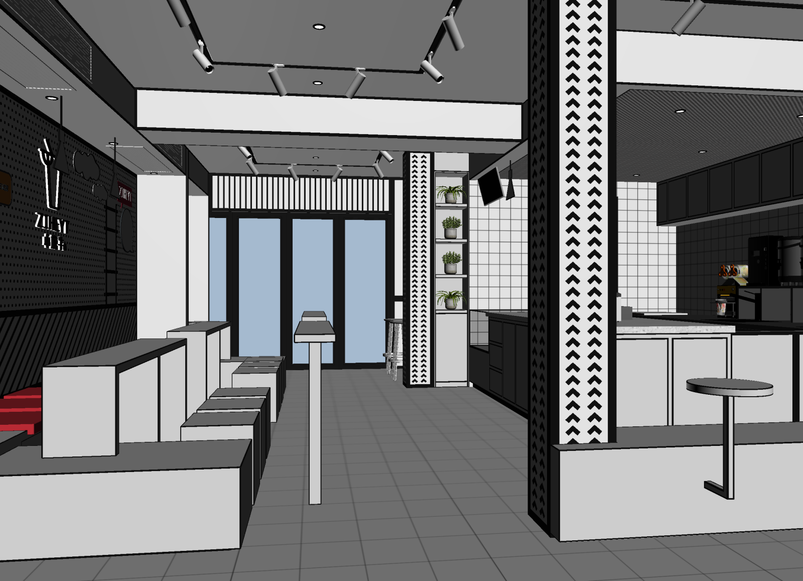 现代咖啡厅3D模型下载【ID:1215035313】