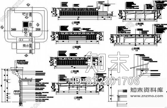 图块/节点时尚酒吧服务台详图cad施工图下载【ID:832201706】