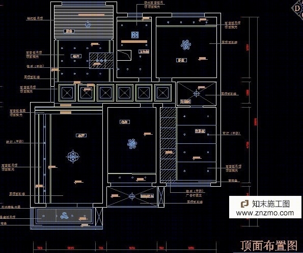 现代红色调施工图cad施工图下载【ID:36938467】