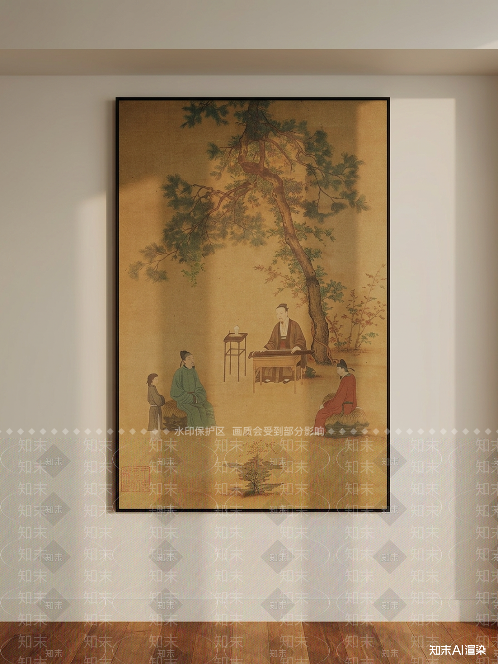 大型中式挂画挂画3D模型下载【ID:1227468178】