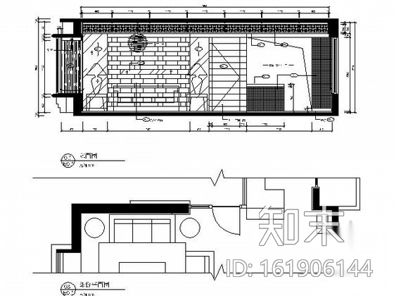 [珠海]某国际公寓三居室样板间装修图cad施工图下载【ID:161906144】