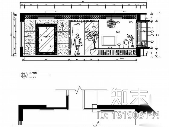 [珠海]某国际公寓三居室样板间装修图cad施工图下载【ID:161906144】