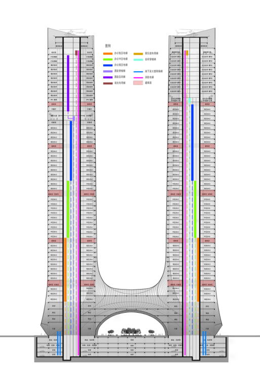 [河南]超高层绿地多功能地标性双塔办公楼建筑设计方案...cad施工图下载【ID:166328161】