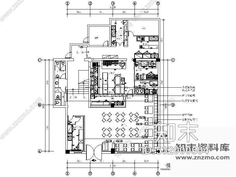 施工图上海某港式茶餐厅装修图(含效果)施工图下载【ID:532000504】
