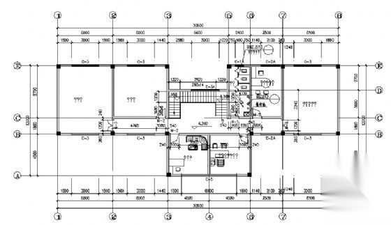 中西部地区某村委会二层办公楼建筑施工图cad施工图下载【ID:149943176】