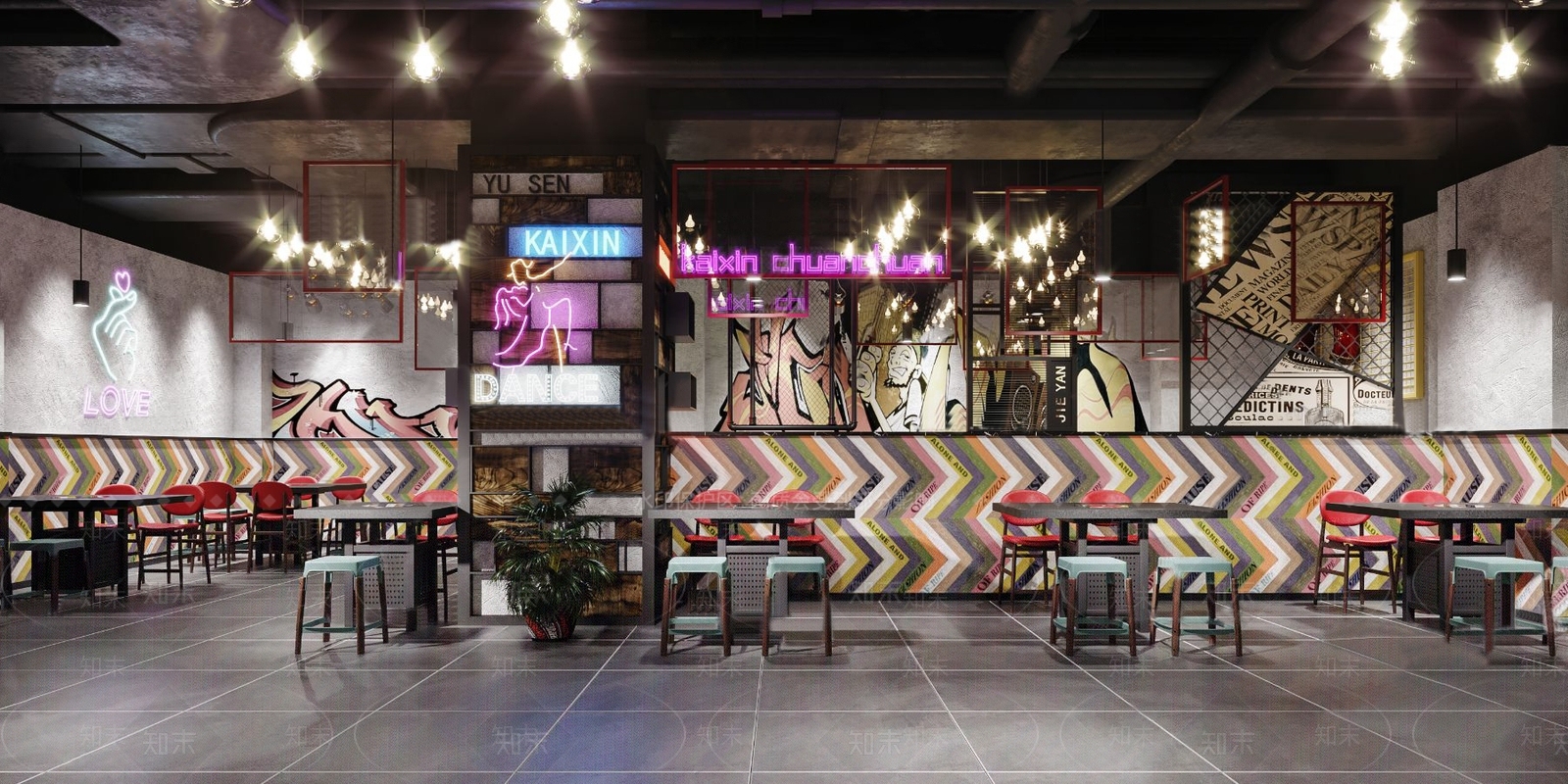 工业风串串火锅店3D模型下载【ID:971954013】