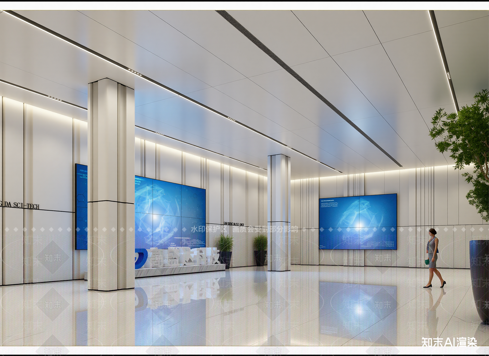现代科技展厅3D模型下载【ID:1214594808】