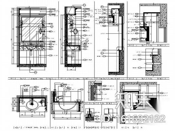 [福建]五星级酒店客房区简约现代风格三层小别墅装修室内...施工图下载【ID:161692122】