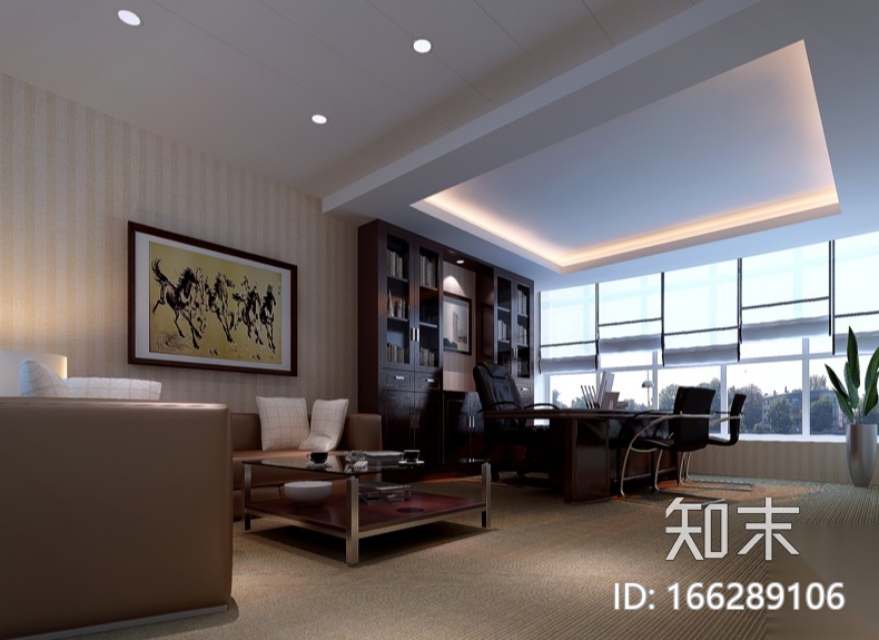 [江西]国际金融办公空间设计施工图（附效果图）cad施工图下载【ID:166289106】
