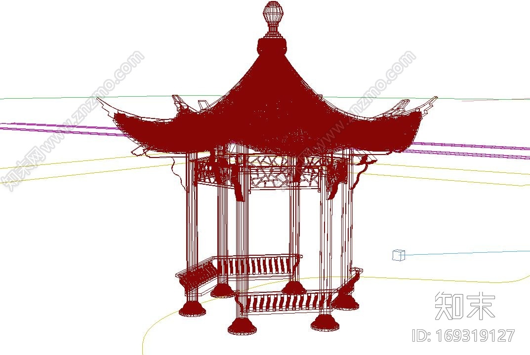 中式古建六角亭CG模型下载【ID:169319127】