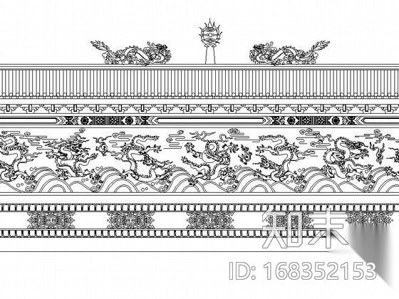 九龙壁cad施工图下载【ID:168352153】