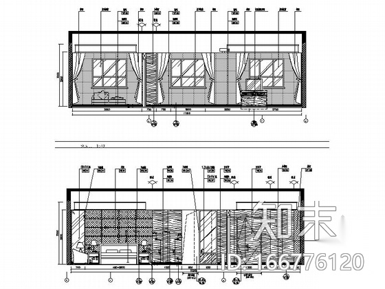 [重庆]现代简约四星级酒店B户型行政套房室内设计施工图cad施工图下载【ID:166776120】