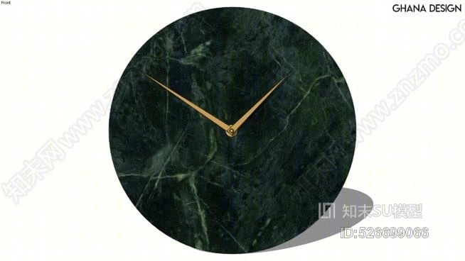 绿色大理石钟SU模型下载【ID:526699066】